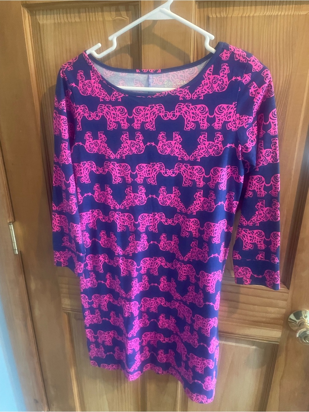 Lilly Pulitzer Navy and Hot Pink Tropical Print Top